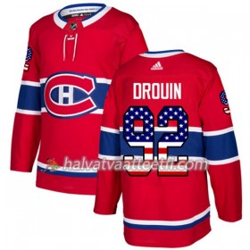 Miesten NHL Montreal Canadiens Pelipaita Jonathan Drouin 92 Adidas 2017-2018 Punainen USA Flag Fashion Authentic